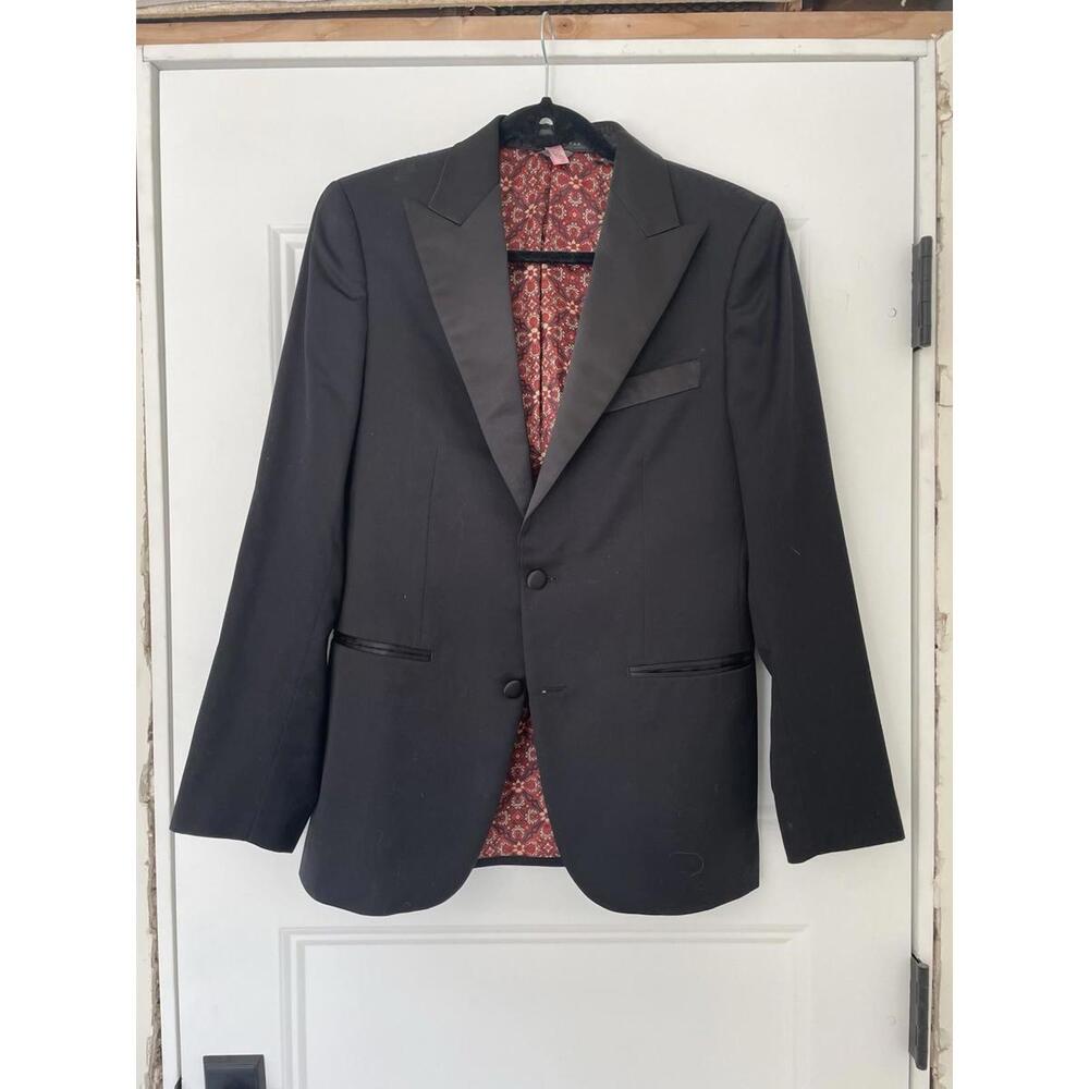 Indochino Wool Cashmere Tuxedo Black Peak 38R 32